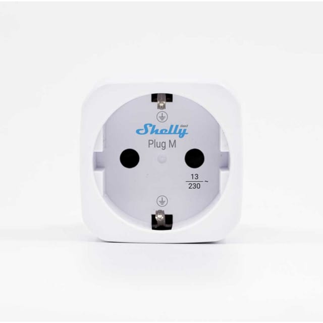 Shelly Plug &amp; Play Plug M Gen3 White Smarter Zwischenstecker 13A Messfunktion WLAN BT weiß