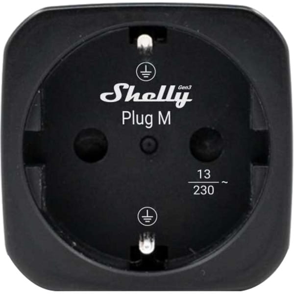 Shelly Plug &amp; Play Plug M Gen3 Black Smarter Zwischenstecker 13A Messfunktion WLAN BT schwarz