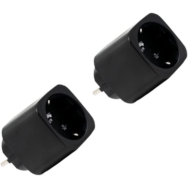 Shelly Plug &amp; Play Plug M Gen3 Black 2er Set Smarter Zwischenstecker 13A Messfunktion WLAN BT schwarz