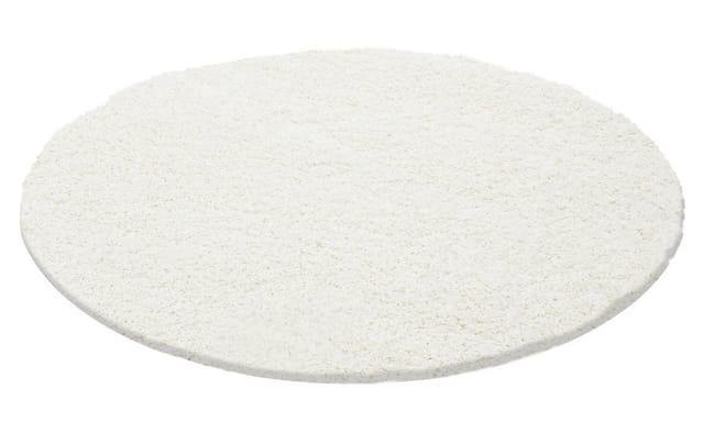 KADIMA DESIGN Teppich RHEIN Shaggy Langflor Wohnzimmer Schlafzimmer Waschbar Einfarbig, Rund, Höhe: 32 mm, Creme, 80x80 cm, Wohnzimmerteppich Strapazierfähig Waschbar