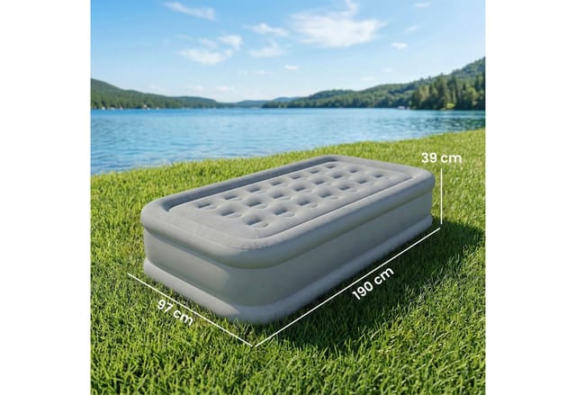 Outsunny Luftmatratze mit Integrierter elektrischer Pumpe in 3 Minuten, Beflockte Oberfläche, (Selbstaufblasend Luftbett, 5-St., Gästebett), für Camping Zuhause 190x97x39cm