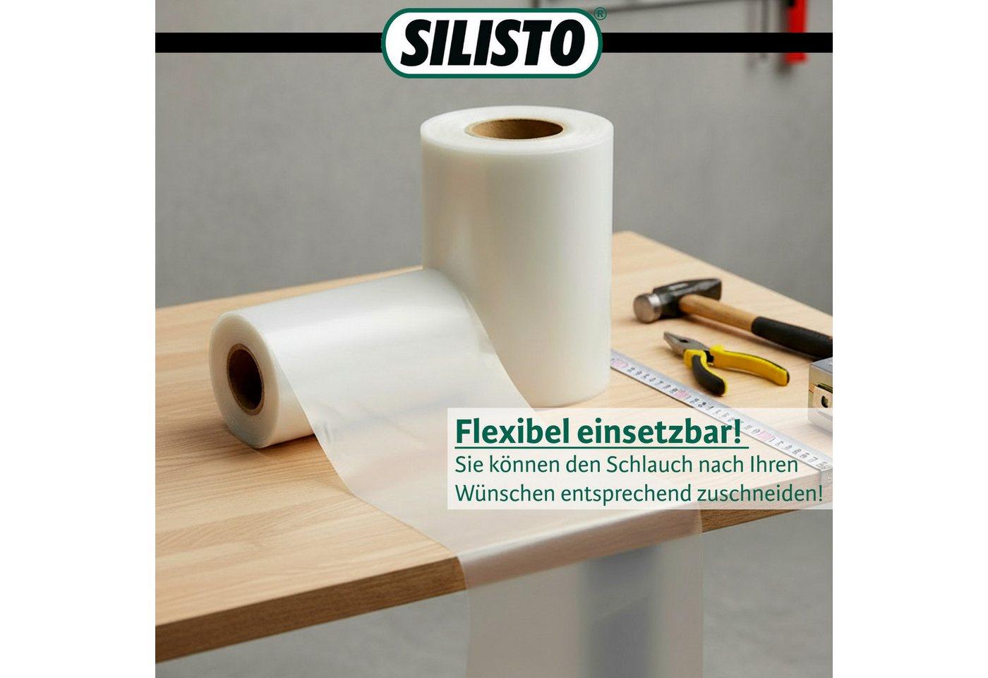 Silisto Regenfallrohr Fallrohrprovisorium 50m für Ablaufrohre bis Ø 125 mm, (1-tlg), Universeller Einsatz für Ablaufrohre, Fallrohr Schlauch Bild 2