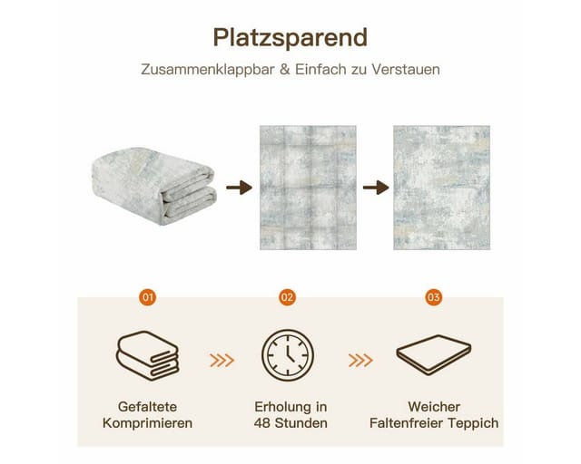 PURECOZY Teppich Moderner Abstrakter Stil, Kurzflor & Weich, Waschbar & Pflegeleicht, Rechteckig, Geeignet für verschiedene Innenräume, 60 x 90 cm