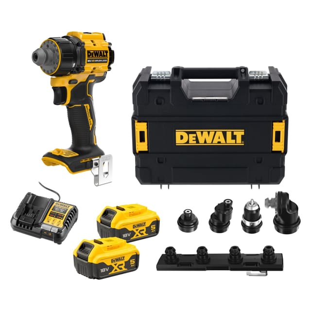 Dewalt Akku-bohrschrauber Dcd803p2t 4 Köpfe, 18v , 2x 5,0 Ah Und Ladegerät Im Tstak