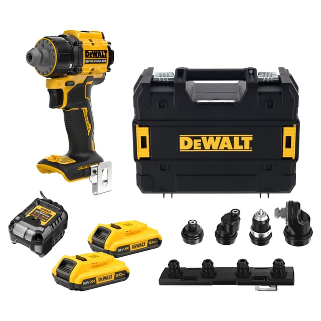 Dewalt Akku-bohrschrauber Dcd803d2t, 4 Köpfe, 18v, 2x 2,0 Ah Und Ladegerät Im Tstak