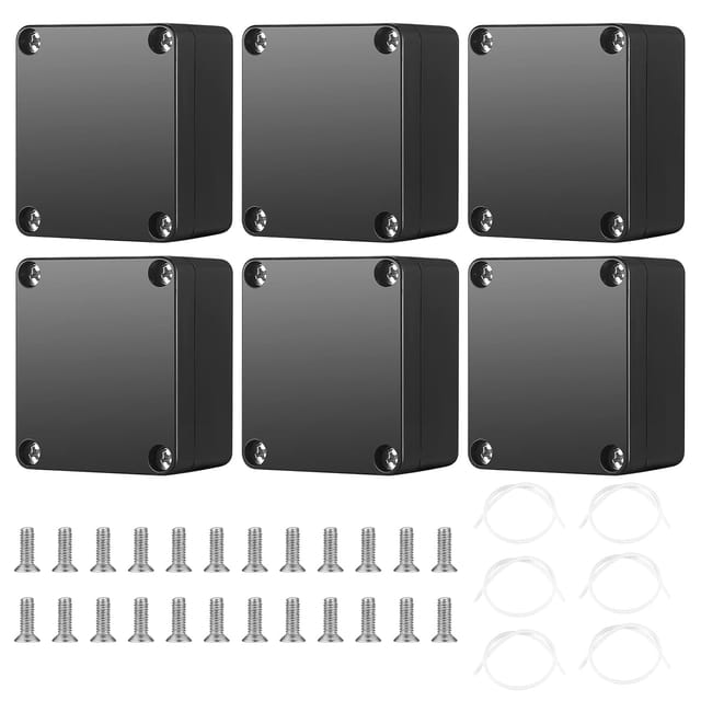 Anschlussdosen, Ip65, Wasserdichtes Abs, 63 X 58 X 35 Mm, Schwarz, Für Den Außenbereich