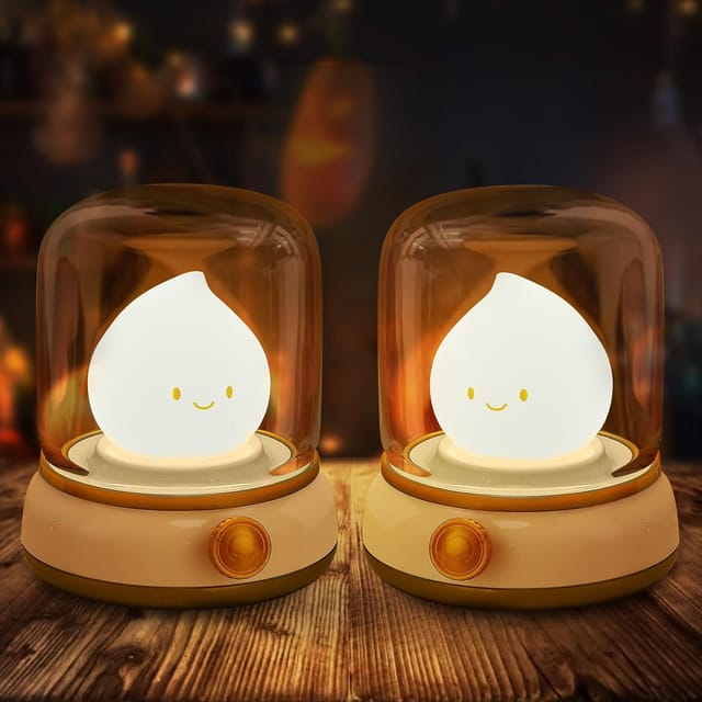 Led-nachtlicht – 2 Stück – Silikon – Usb-aufladbar – Kerzen- Und Sanftlichtmodus – Kinderzimmer Und Wohnzimmer