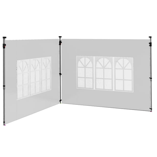 Set Mit 2 Seitenwänden Für Einen 3x3/3x4 M Großen Pavillon, Wand Mit Fenster, Wasserdicht Weiß