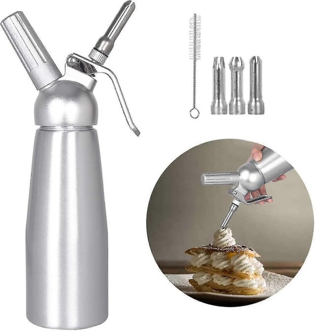 Siphon Chantilly 2024, Siphons De Cuisine, Siphon Chantilly En Acier Inoxydable, 3 Douilles Décoratives En Acier Inoxydable