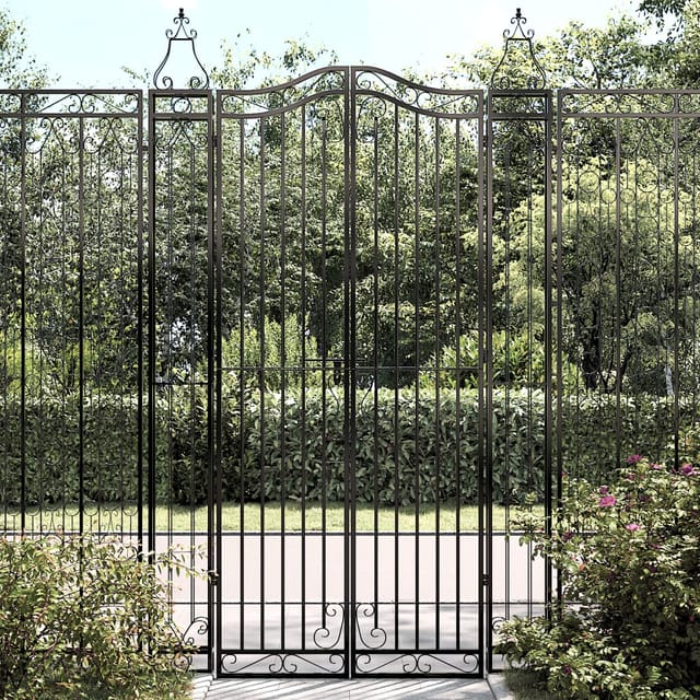 Gartentor Schwarz 121x8x200 Cm Schmiedeeisen