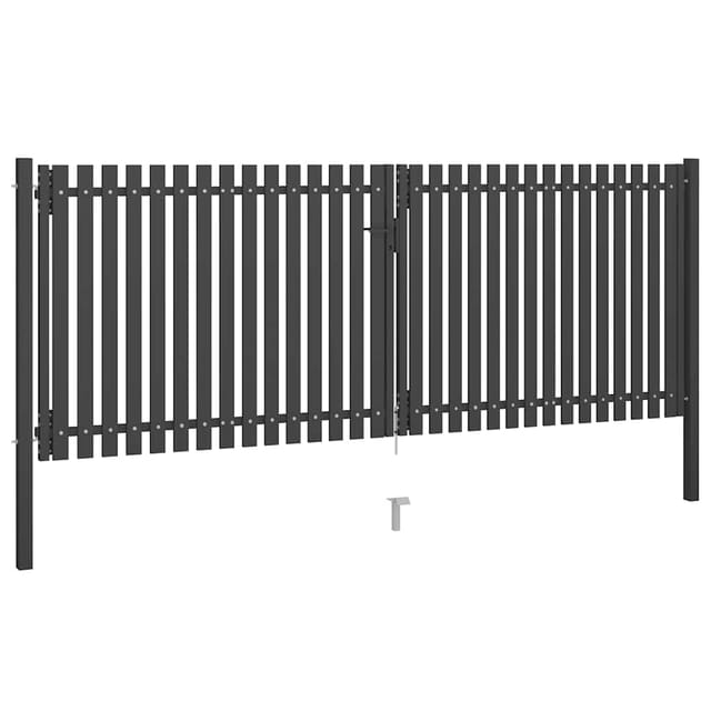 Maison Exclusive - Gartentor Aus Stahl 400 X 125 Cm Anthrazit