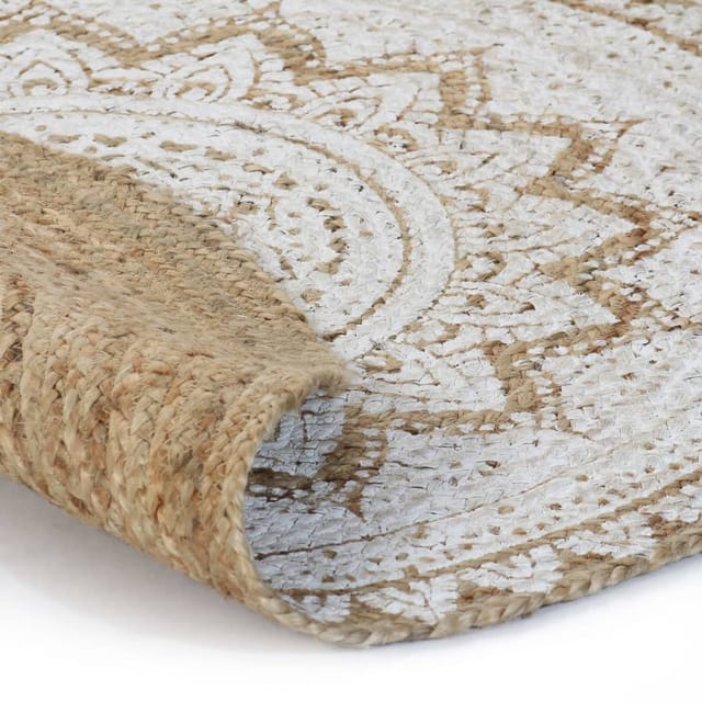 Maison Exclusive - Teppich Jute Geflochten Bedruckt 150 Cm Rund