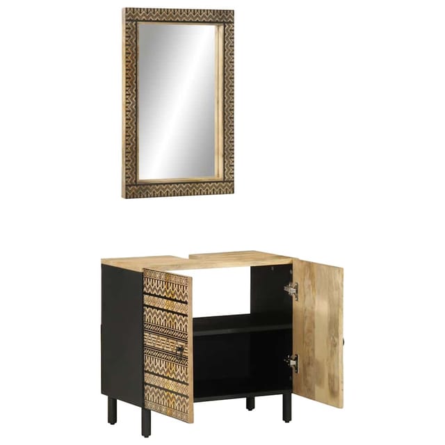 Maison Exclusive - 2-tlg. Badmöbel-set Massivholz Mango