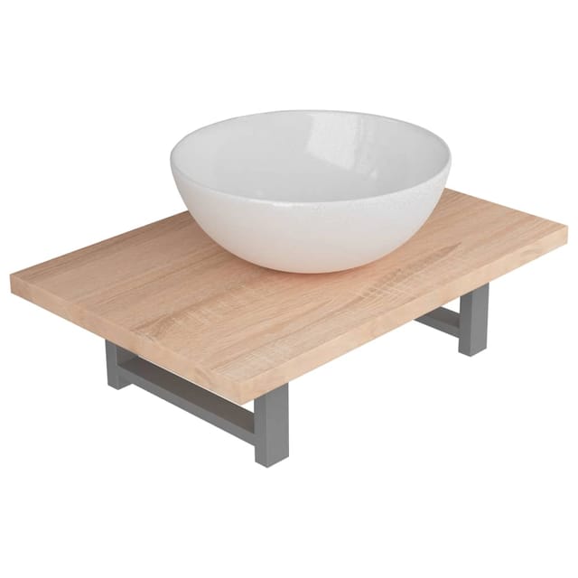 Maison Exclusive - 2-tlg. Badmöbel-set Keramik Eichenbraun