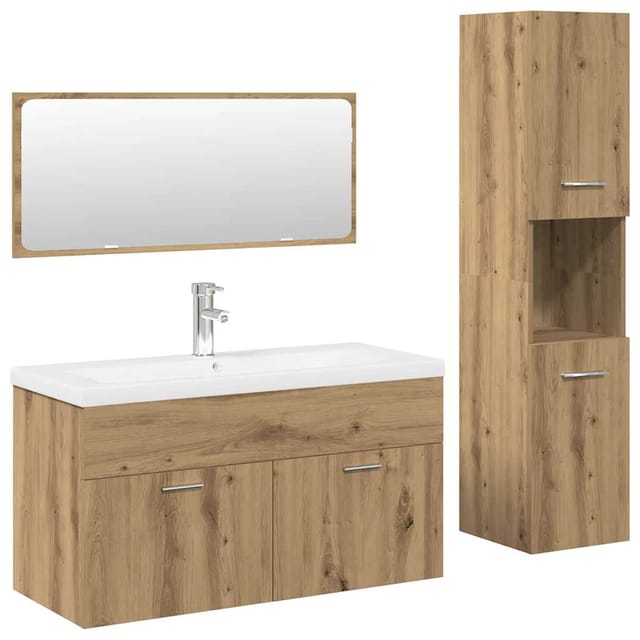Maison Exclusive - 4-tlg. Badmöbel-set Artisan-eiche Holzwerkstof