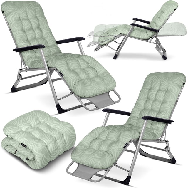 Sofotel Chillwell 2er-set Klappbare Gartenliege Mit Kissen, Hellgrün
