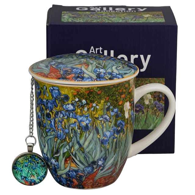 Irises Van Gogh 400 Ml Tasse Mit Teesieb Und Anhänger
