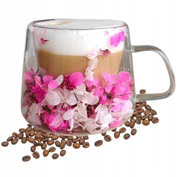 Thermoskanne Mit Hortensien-rosen-dekor, 180 Ml, 1 Stück, Szk188