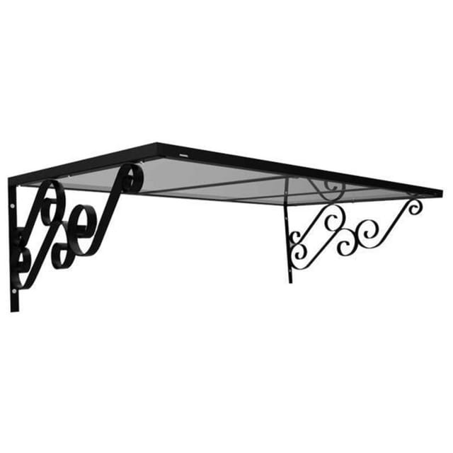 Mccover - Markise Für Die Eingangstür Noémie (kostenlose Lieferung) - Rahmenfarbe - Anthrazitgrau, Gesamtlänge - 140 Cm, Gesamttiefe - 80 Cm