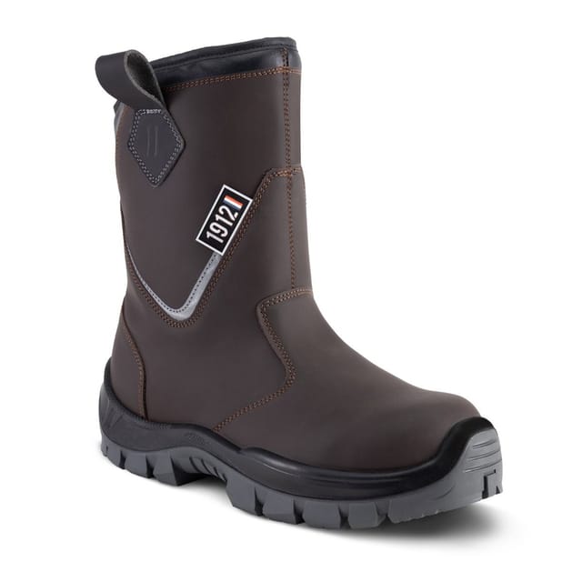 Bottes De Securite Gaston Mille Unitan Cuir Robuste Btp Chantier S3 Hi Ci Fo Lg Sr - Uoma3 44