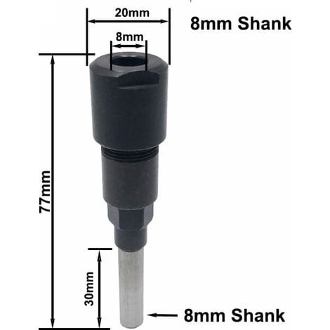 Fräser-spannzangenverlängerung, 8-mm-schaft-verlängerungsspannzange, Profi-verlängerungsspannzange, Fräser-verlängerungsspannzange Für Trimm- Und Graviermaschinen
