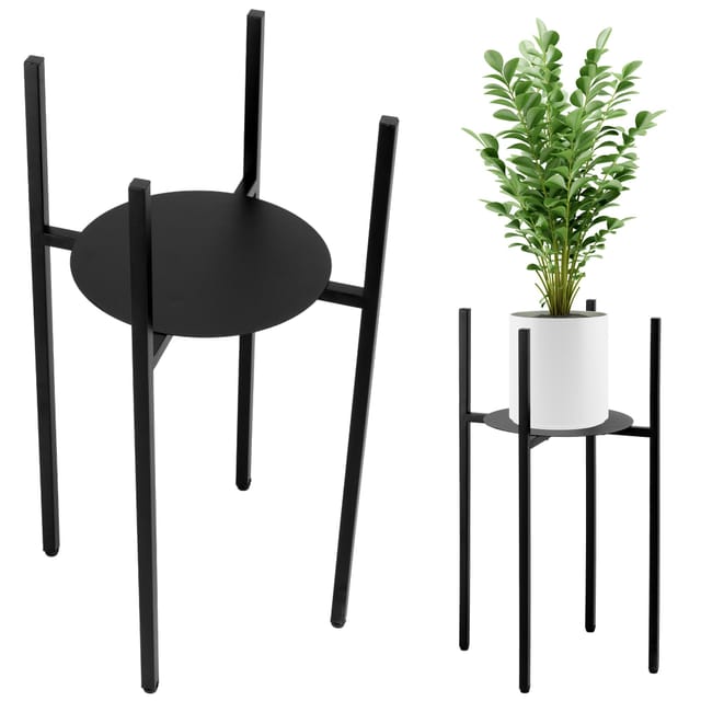 Stehender Pflanzenständer Torre Im Loft-stil, 60 Cm, Schwarz