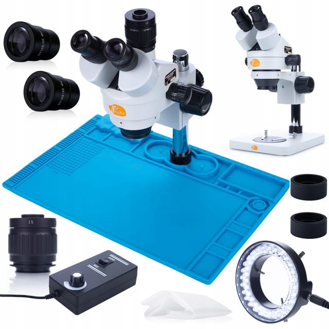 Fortschrittliches Mercury Pro-mikroskop-set Mit Verstellbarer Rosfix-led-beleuchtung Und Silikonmatte