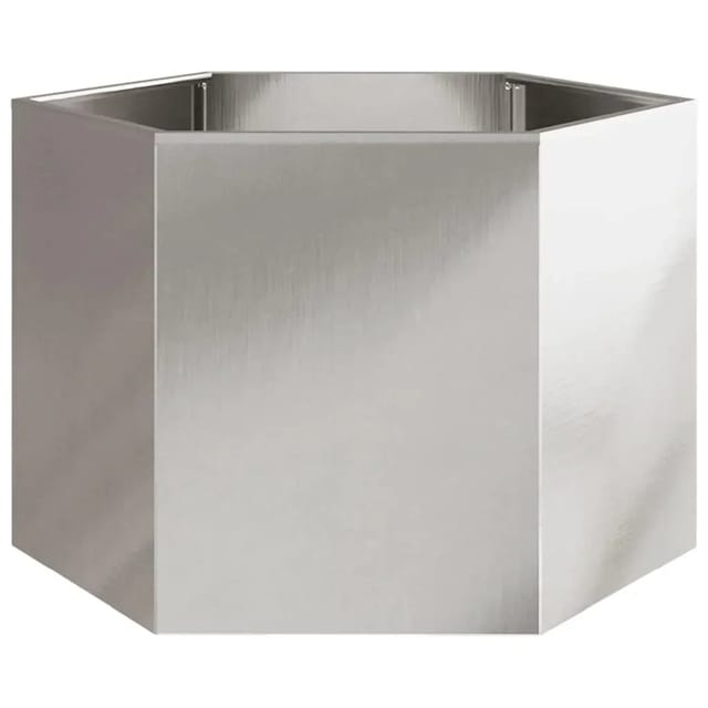 vidaXL Pflanzkübel Sechseckig 69x60x45 cm Edelstahl 851126