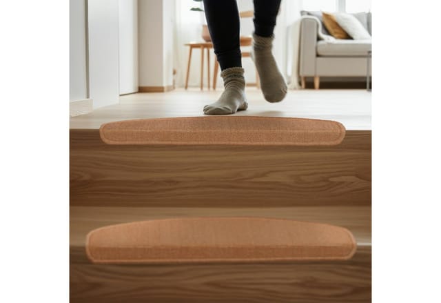 relaxdays Stufenmatte Abgerundete Stufenmatten im 15er Set, rechteckig, Höhe: 40 mm, Beige