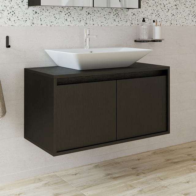 Roomart Atlantic-85 Bad-set 2-tlg 85 Cm Breit, Schwarz-eiche