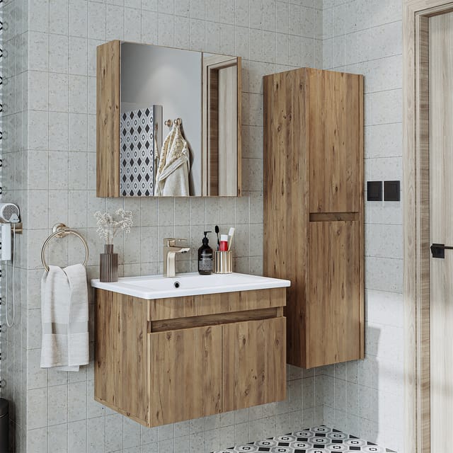 Roomart Atria-65 Badmöbel-set 4-tlg 65 Cm Breit, Eiche