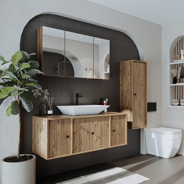 Roomart Gusto-ii-120 Bad-set 4-tlg 120 Cm Breit, Eiche