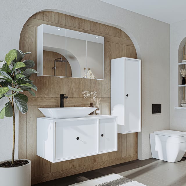 Roomart Gusto-ii-90 Bad-set 4-tlg 90 Cm Breit, Weiß