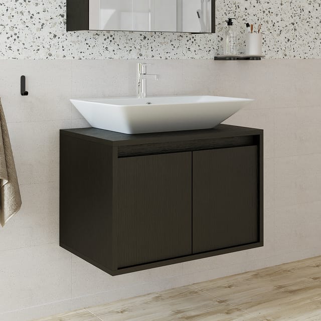 Roomart Atlantic-65 Bad-set 2-tlg 65 Cm Breit, Schwarz-eiche