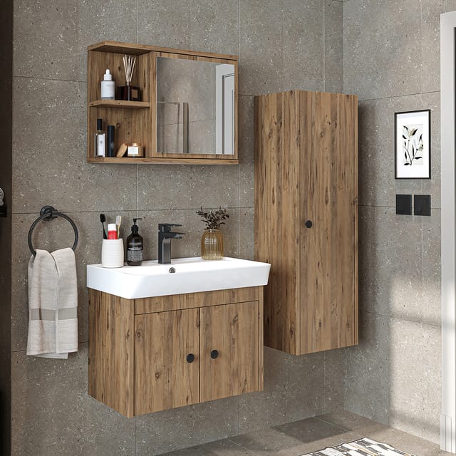Roomart Ada Badmöbel-set 4-tlg 60 Cm Breit, Eiche