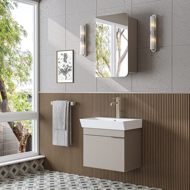 Roomart Lycia-60 Badmöbel-set 3-tlg 59 Cm Breit, Beige