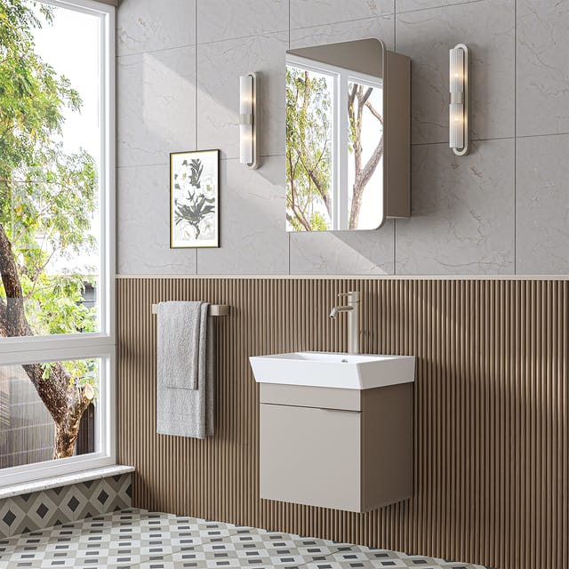 Roomart Lycia-50 Badmöbel-set 3-tlg 50 Cm Breit, Beige