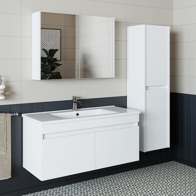 Roomart Atria-100 Bad-set 4-tlg 100 Cm Breit, Weiß