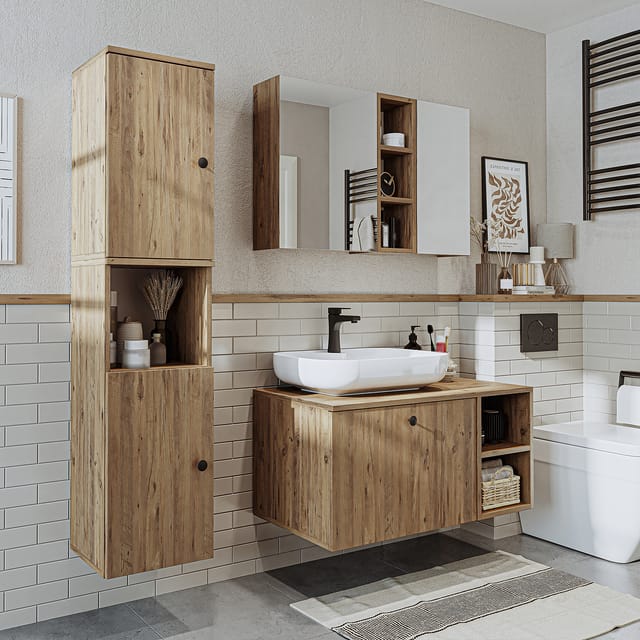 Roomart Lotus-i-95 Bad-set 4-tlg 95 Cm Breit, Eiche