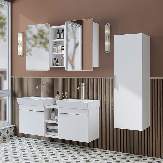 Roomart Lycia-120 Bad-set 2-tlg 121 Cm Breit, Weiß