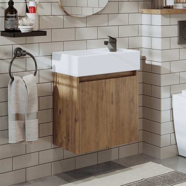 Roomart Mini-50 Badmöbel-set 2-tlg 49 Cm Breit, Eiche