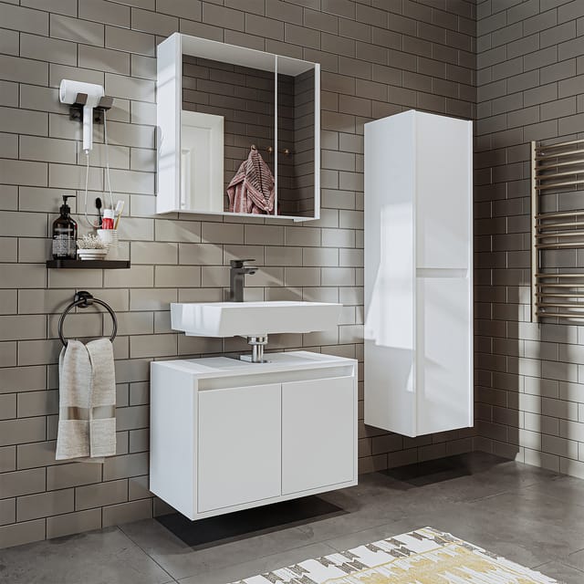 Roomart Melona-s1-65 Bad-set 3-tlg 65 Cm Breit, Weiß