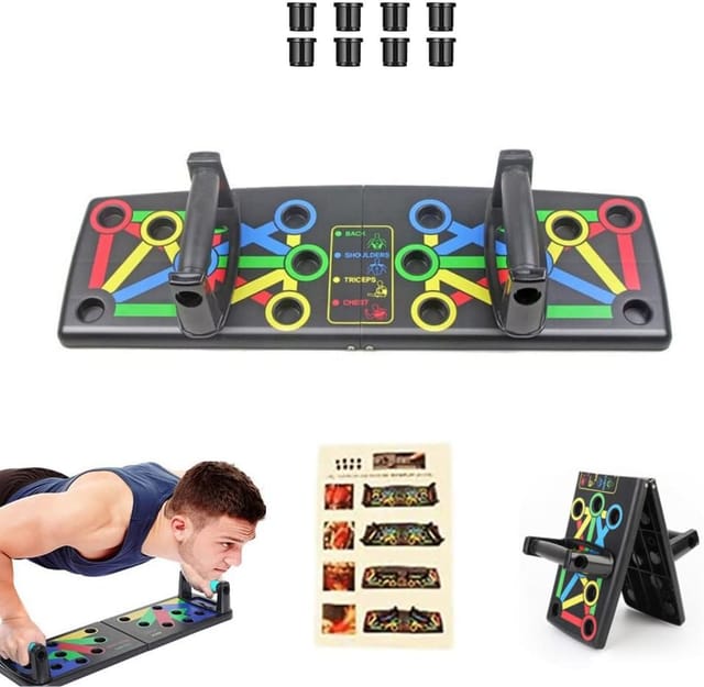 Liegestützbrett, Rutschfeste Griffe, 14-in-1-system, Farbcodiert, Für Indoor- Und Outdoor-fitness