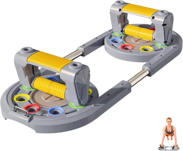 Liegestützbrett, 14-in-1-system, Rutschfeste Griffe, Farbcodiert, Für Indoor- Und Outdoor-fitness