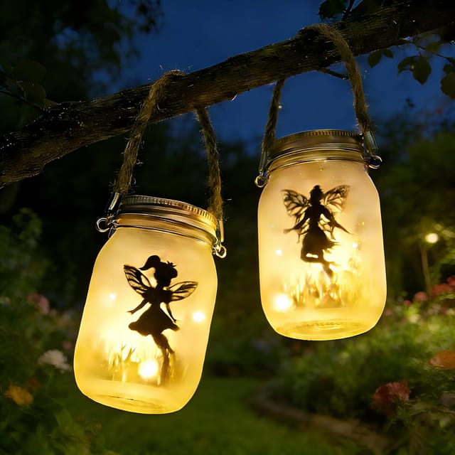 2er-set Solarlaternen, Glas Und Edelstahl, Ip65 Wasserdicht, 30 Led-lichterkette, Garten, Terrasse, Patio