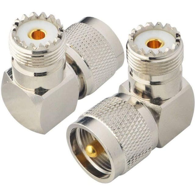 Antennenadapter Mit 90-grad-l-förmigem Abgewinkeltem Koaxialstecker Pl259 (männlich) Auf So239 (weiblich), Verlustarm (2er-pack)