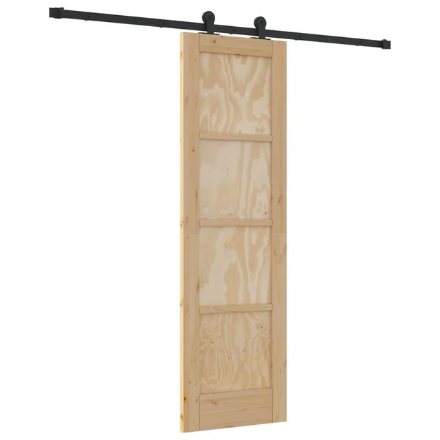 Schiebetür Natürlich Und Schwarz 61 X 198,5 Cm Vidaxl