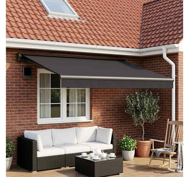 Markisenersatzstoff Anthrazit 350 X 250 Cm Polyester Vidaxl