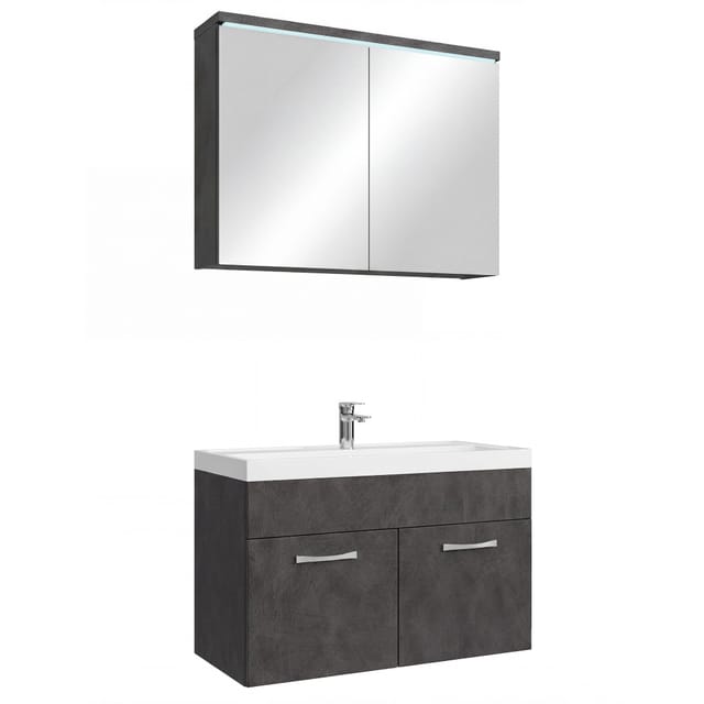 Badplaats Badezimmermöbel Set Paso 02 80 X 40 Cm – Dunkelgrau –