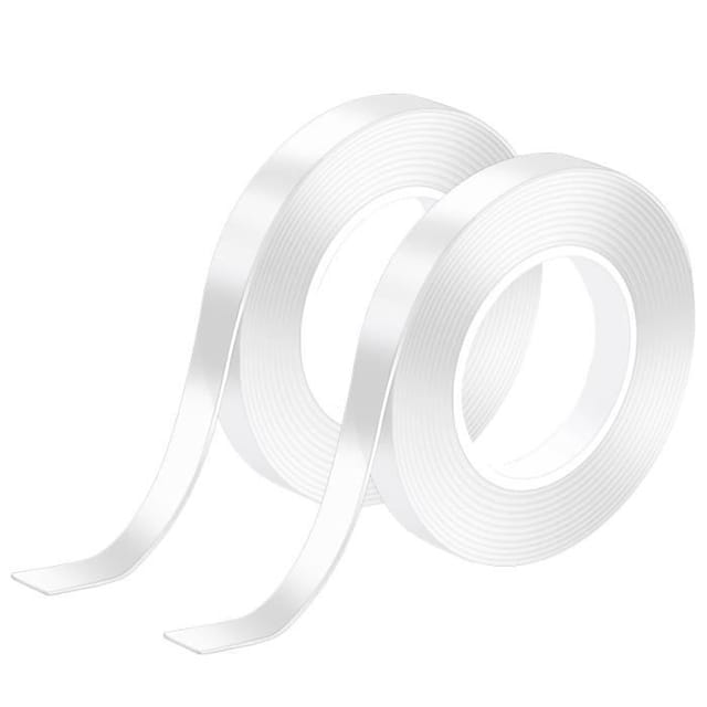 Extra Starkes Doppelseitiges Klebeband, 2er-packung, Transparentes Doppelseitiges Klebeband, Multifunktionales, Spurloses Nano-klebeband, Abnehmbar, Wiederverwendbar
